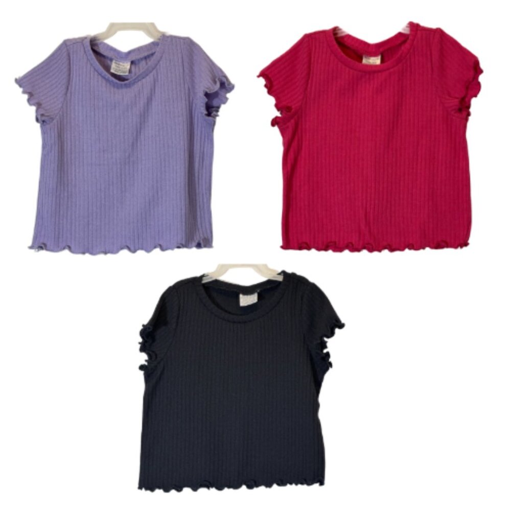 Girl's  Lilac| Pink| Black Tops Set of 3 Size 5-6 yrs